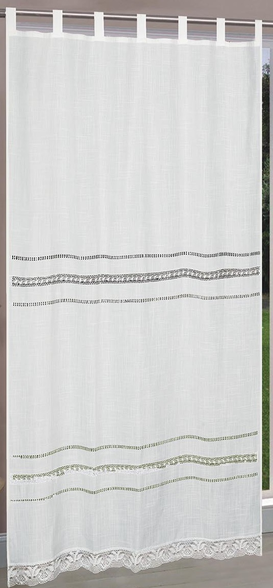 Curtain With Lace And Drawwork