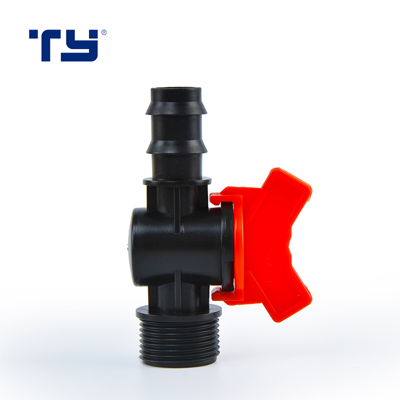 One Outlet Straight Mini Valve (MALE / BARB) PP/Plastic pipe fittings for Greenhouse Irrigation