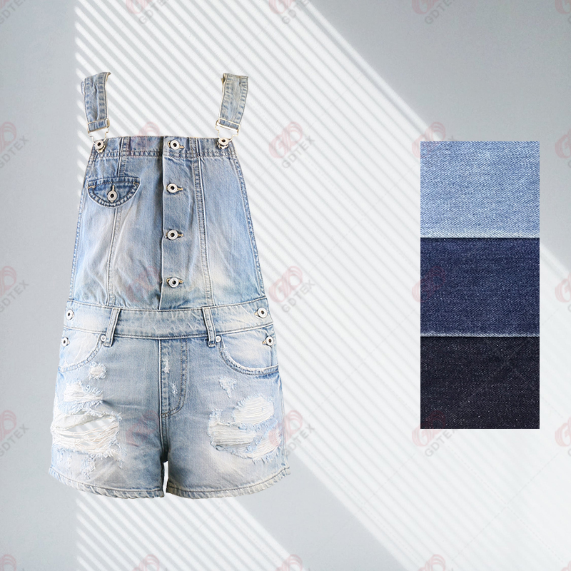 Ladies denim overall short