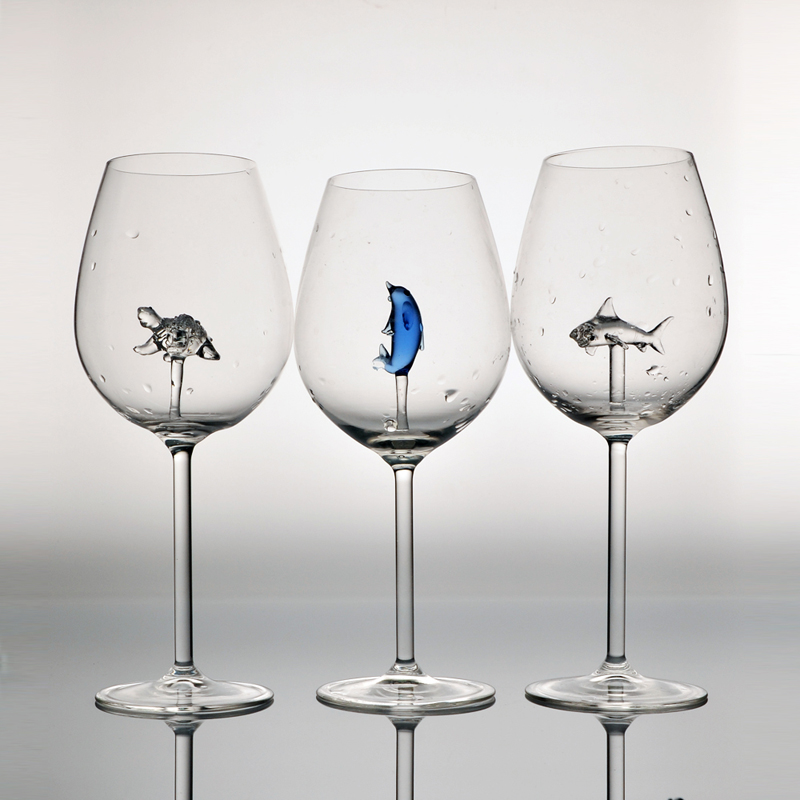 Shark wine glass, high borosilicate glass cup