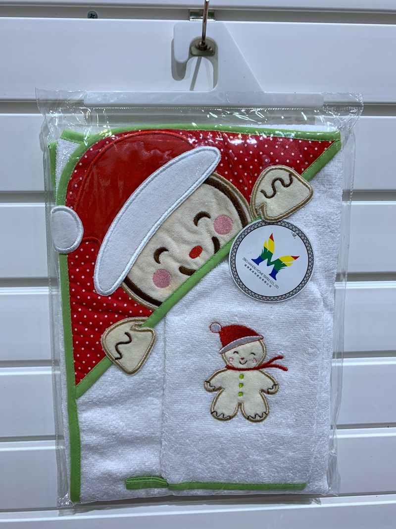 Baby hooded towel and glove