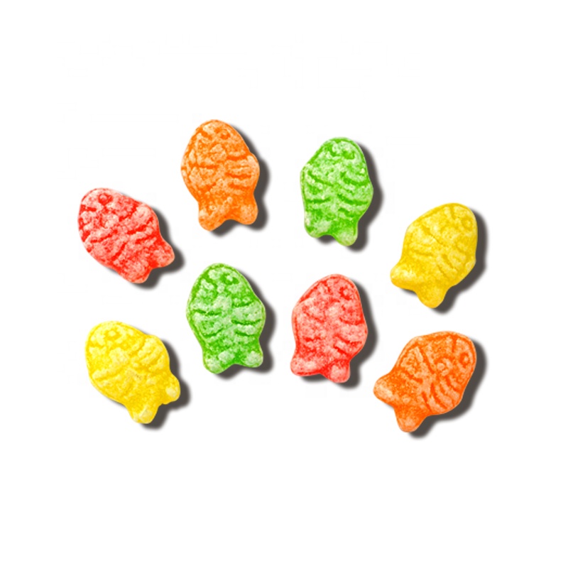 Fish shaped multi flavors and colors hard candy