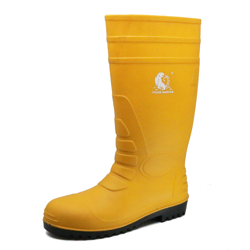 Chemical resistant anti slip waterproof steel toe puncture proof pvc rain boots