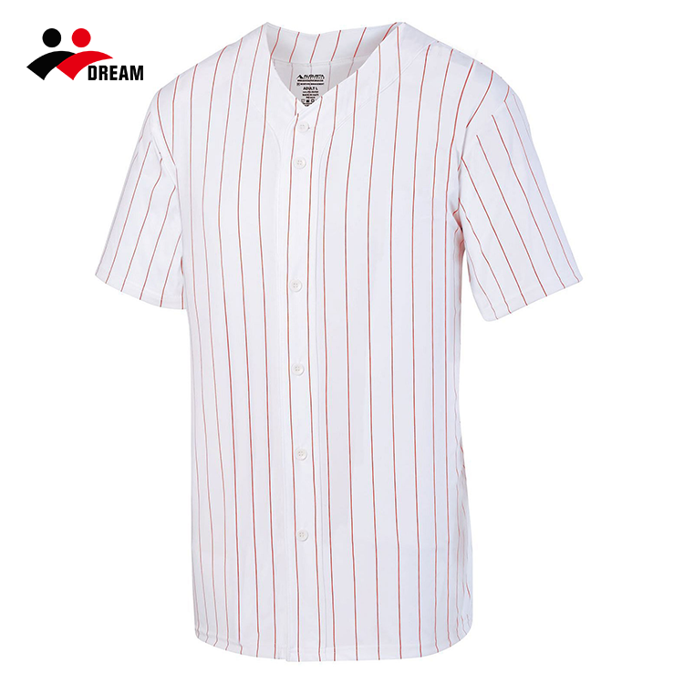 Adult Pinstripe Full Button Baseball Jersey