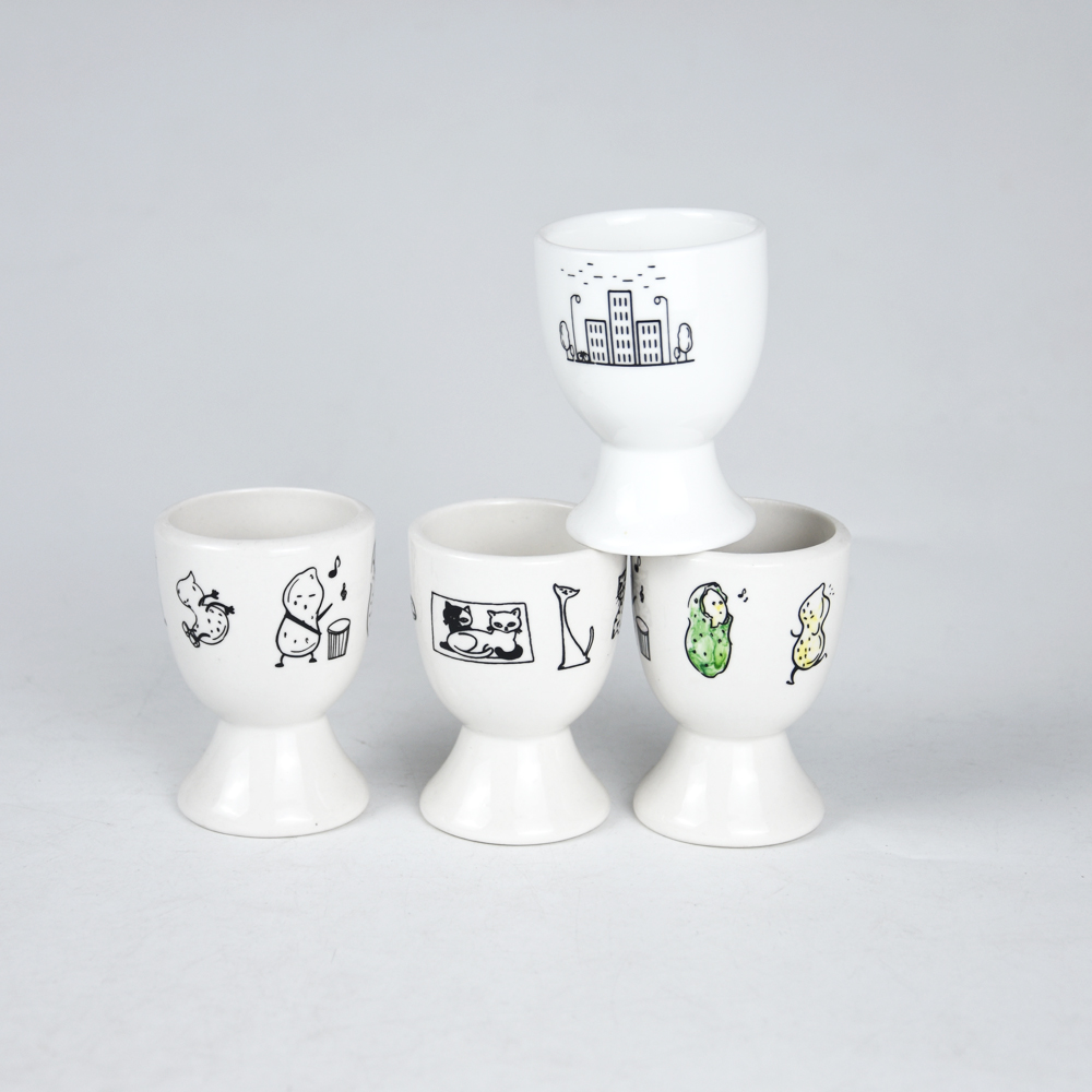 Porcelain Egg Cup with Decal Printing
