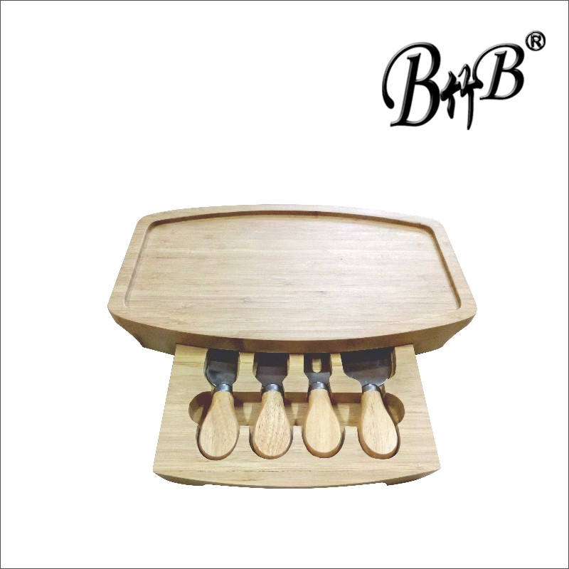 Kitchen knives and accessories bamboo cheese board set