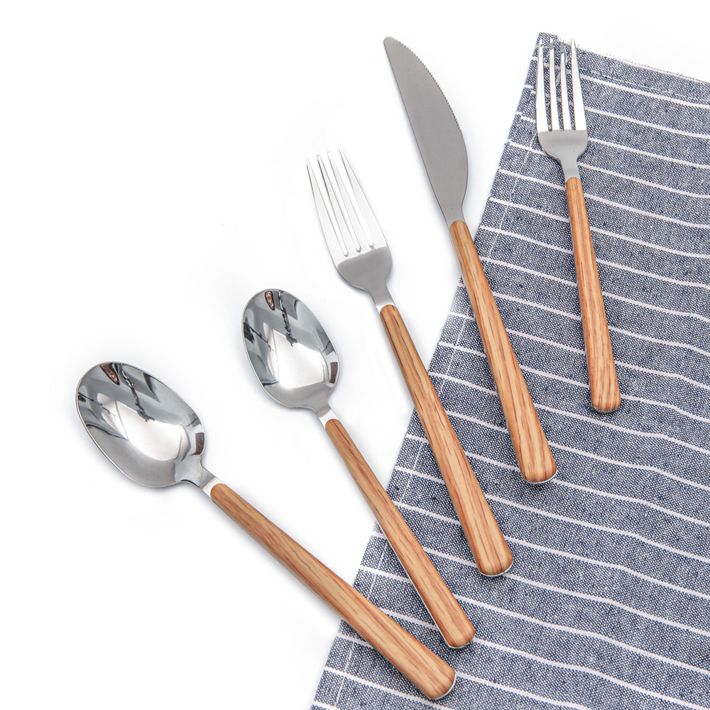 Stainless steel hot seller cutlery set flatware set with ABS plastic handle promotion
