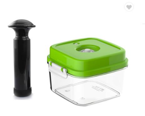 0.5L AS nestable vacuum food storage container with air pump