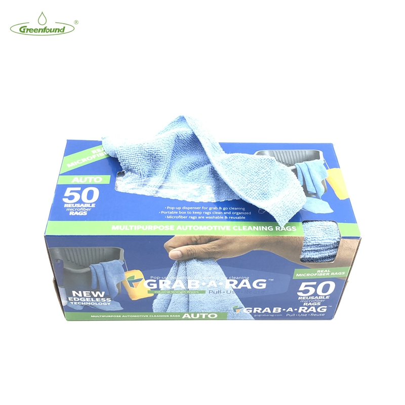 Ultrasonic Cut MicrofiberAuto Cleaning Cloths Cleaning Rags Grab a Rag 50pk