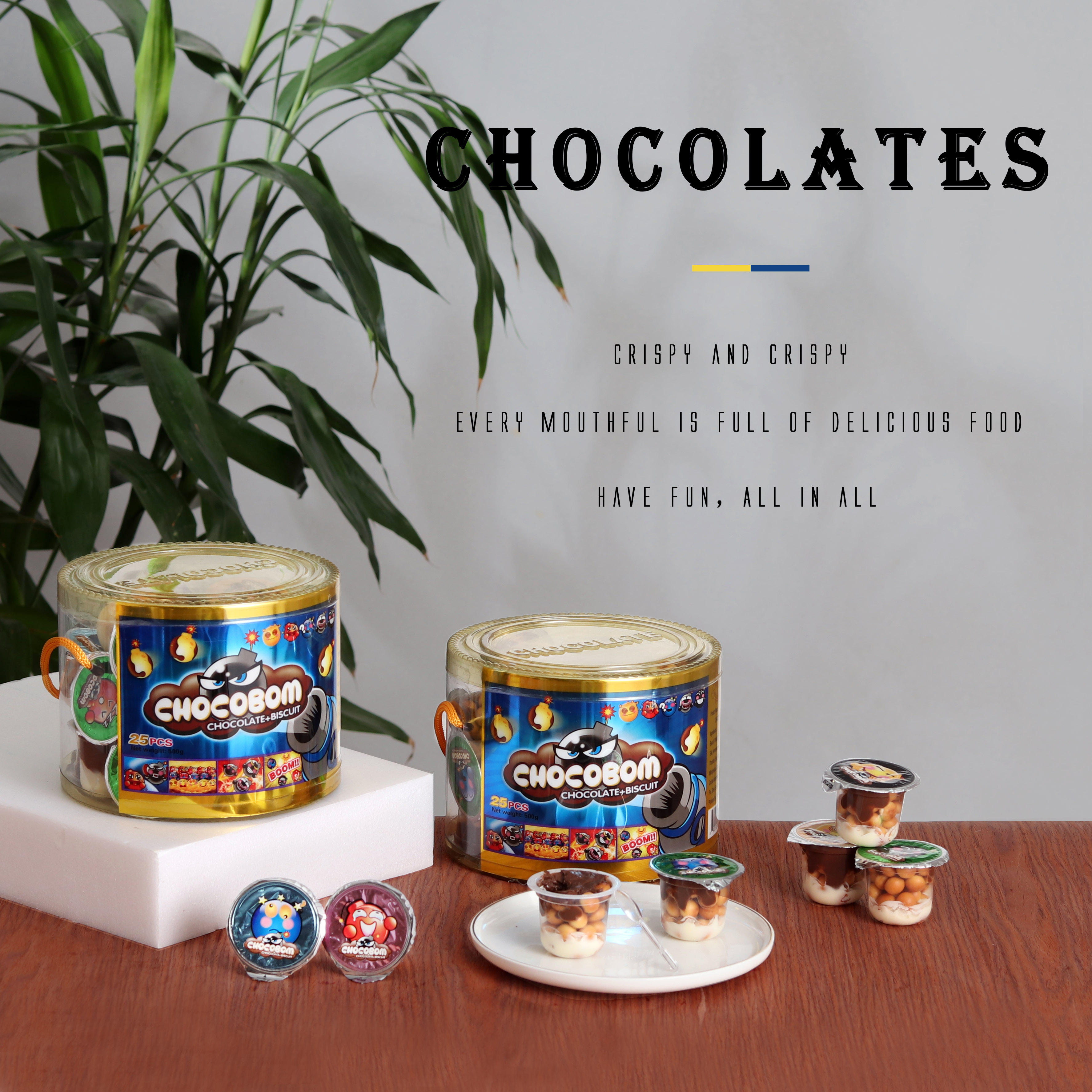 CHOCOLATE PASTE WITH MINI BISCUIT CUP 20gX25pcs