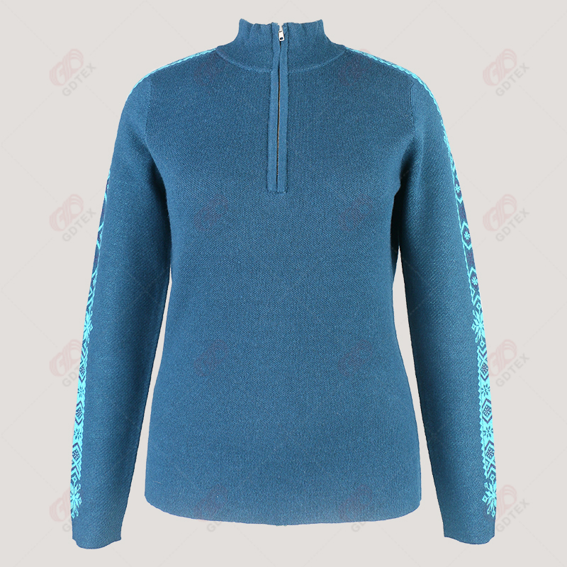 Casual Snowflakes Mock Neck Women's Sweater
