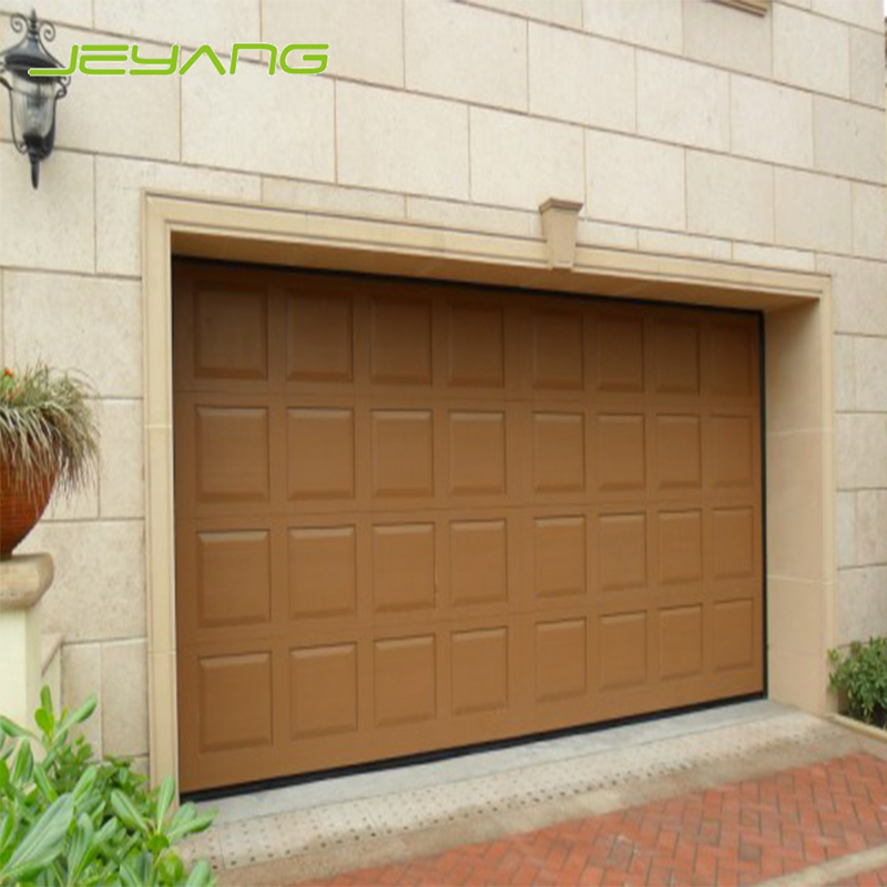 Golden oak sectional garage door