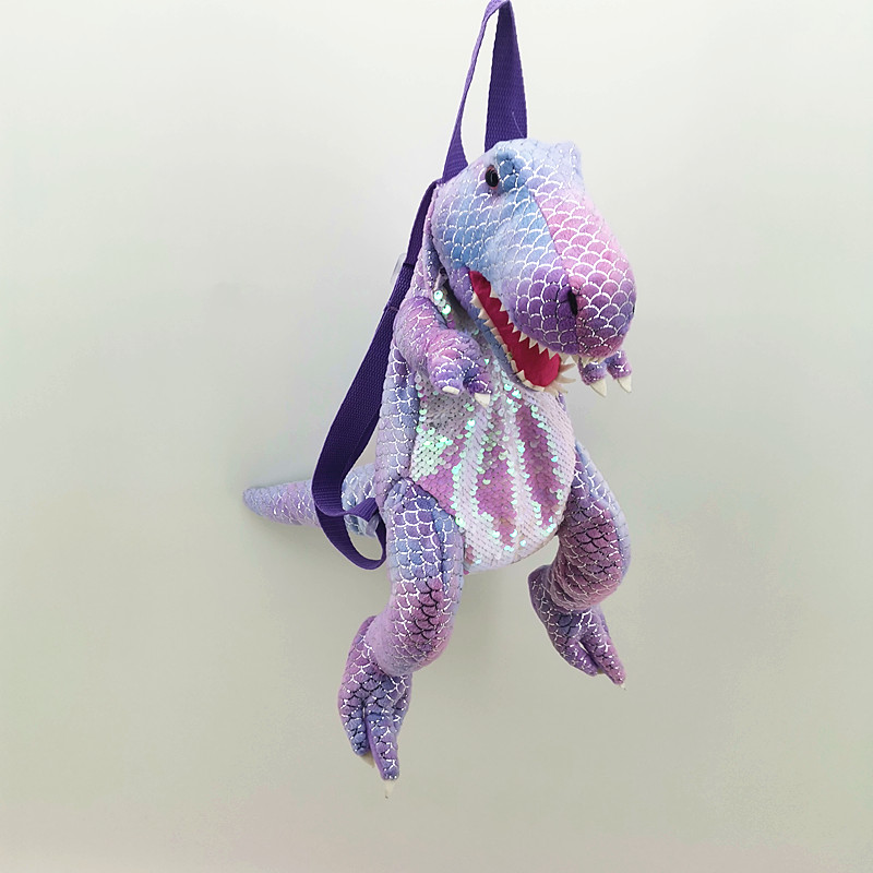 Purple T-rex backpack