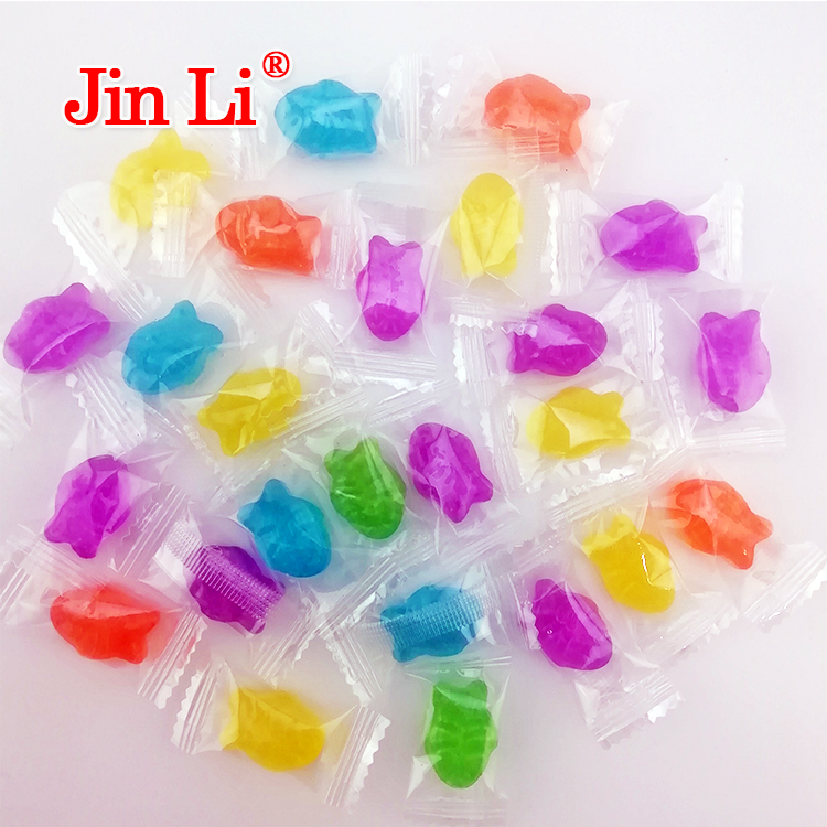 Fish shaped multi flavors and colors hard candy