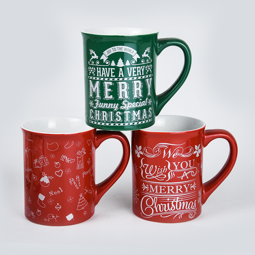 18OZ Stoneware Solid Coloured Coffee Mug with Decal Printing