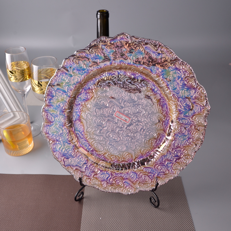 Electroplating rainbow glass plate
