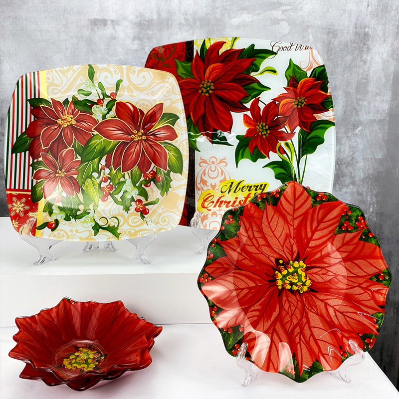 Christmas glass plate
