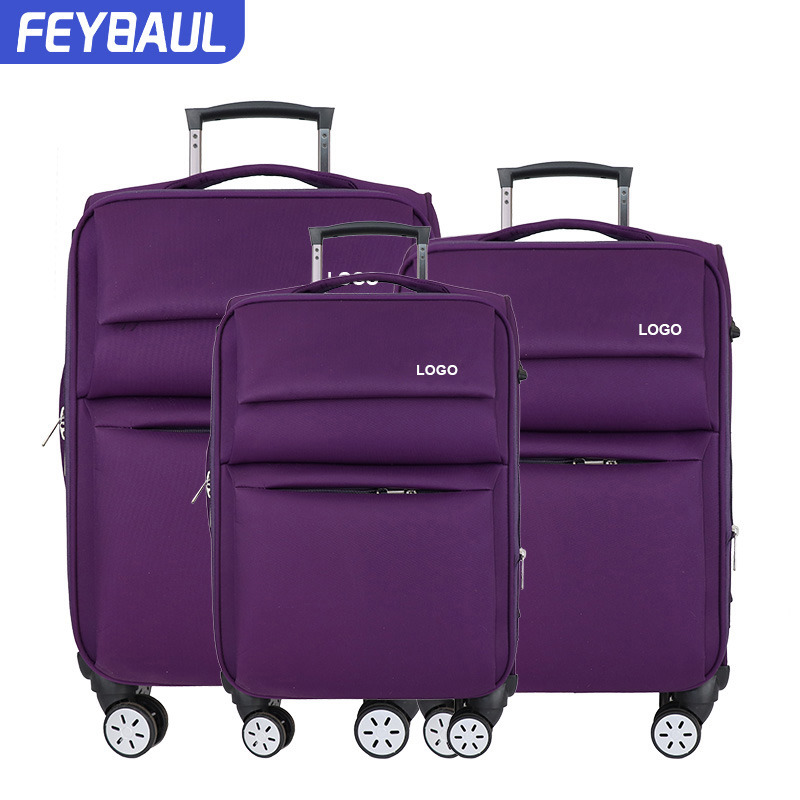 Personalized waterproof soft luggage 3 pcs 20/24/28 travel trolley suitcase set