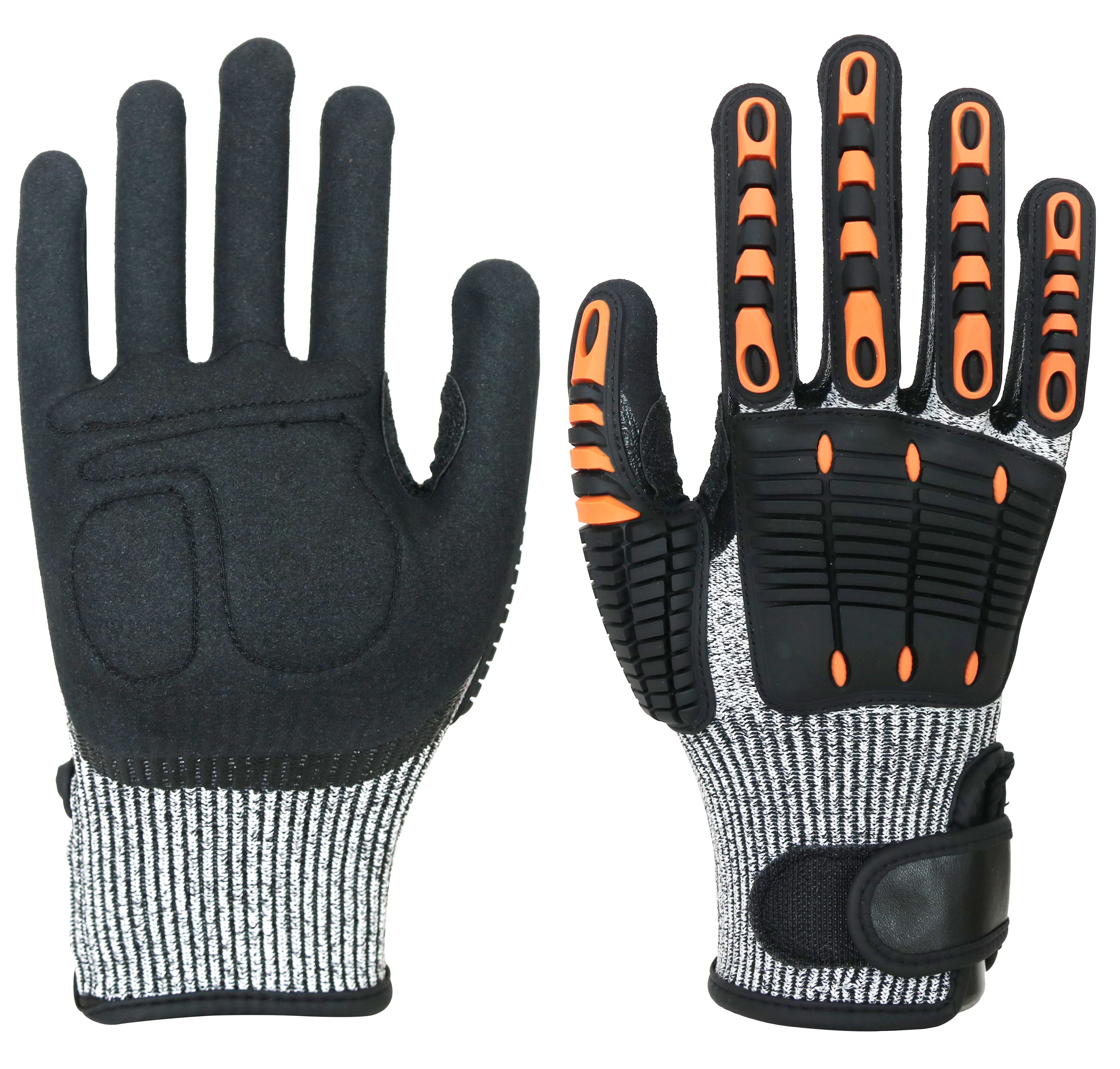 Anti-Impact Tpr 13 Gauge Hppe Shell With Nitrile Sandy Coated, Velcro Cuff,padded Palm.