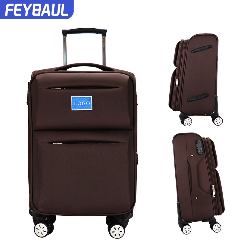 Custom logo printed oxford fabric luggage business travel suitcase trolley bag