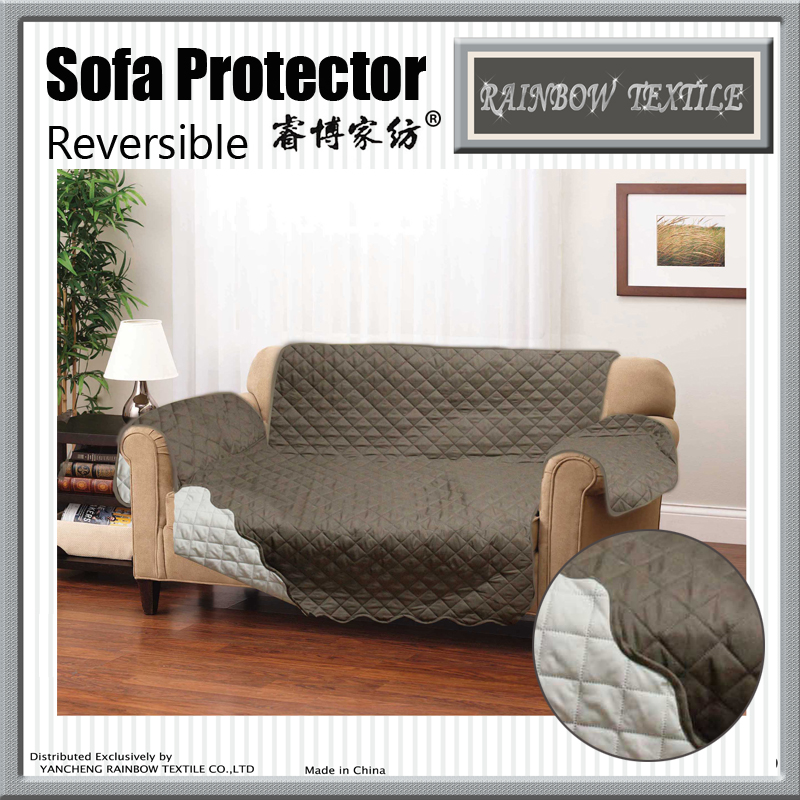 Pinsonic quilting wave edge Luxury microfiber polyester solid print sofa protector