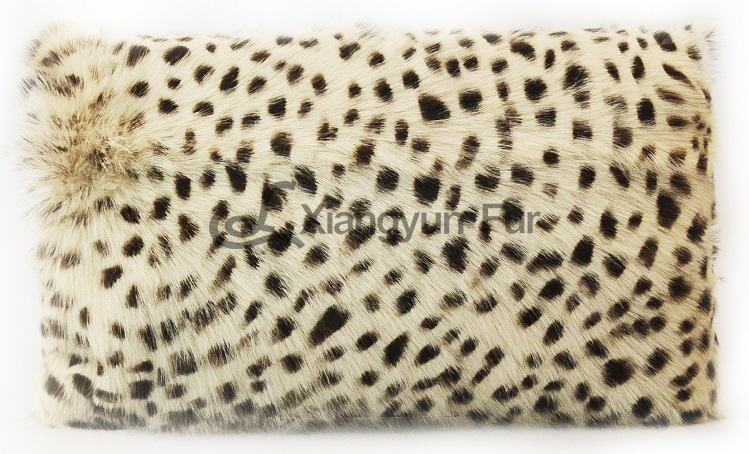 Kid Goat Fur Leopard Cushion