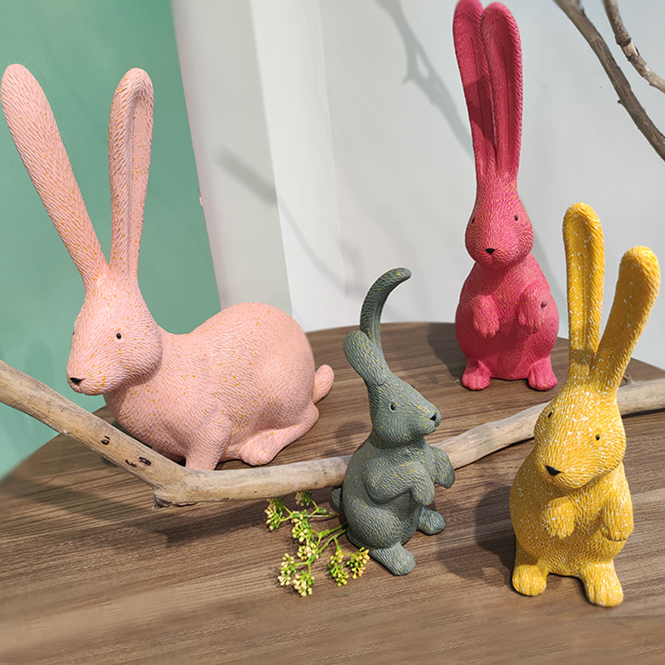 Yellow sitting rabbit decoration