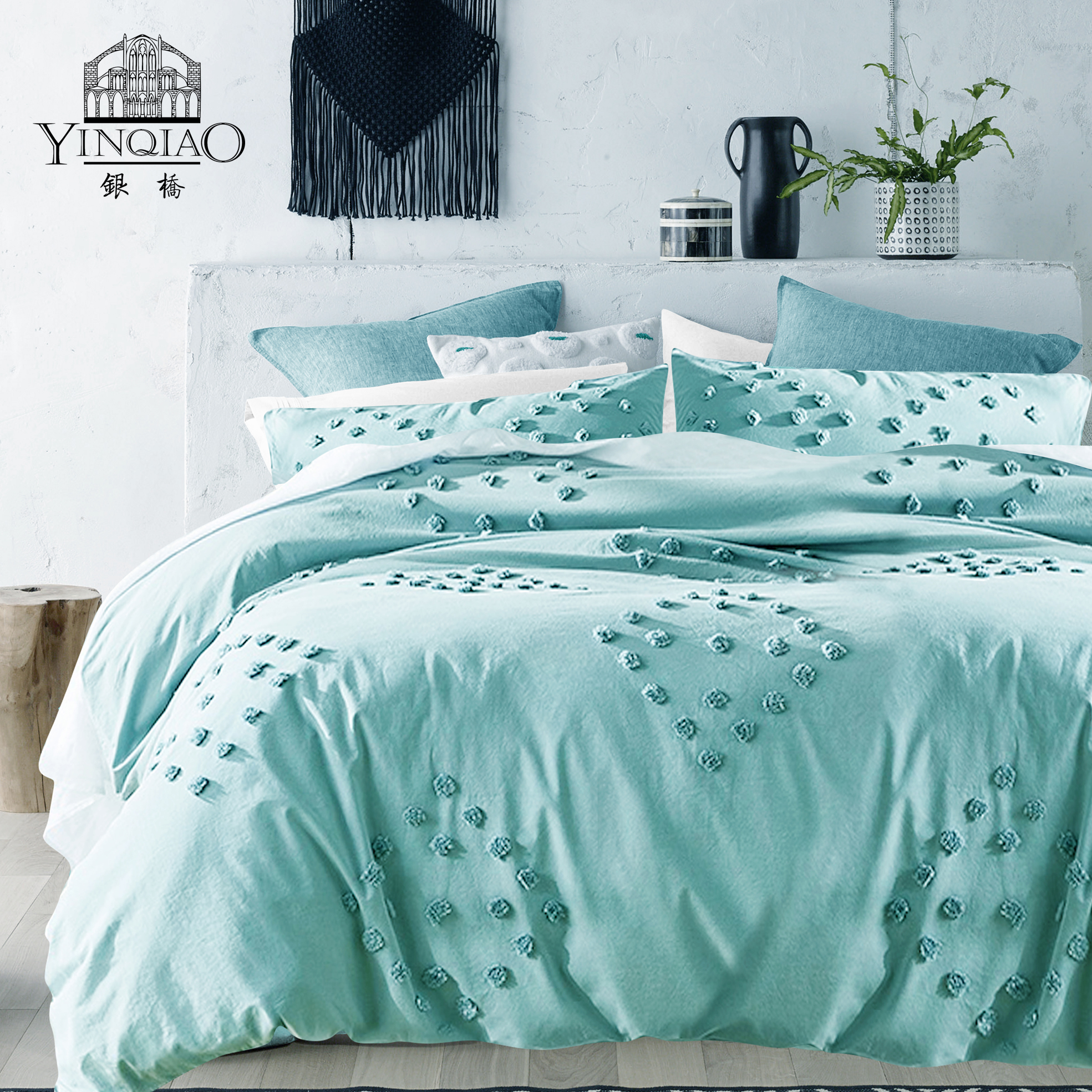 90gsm microfiber embroidery duvet cover