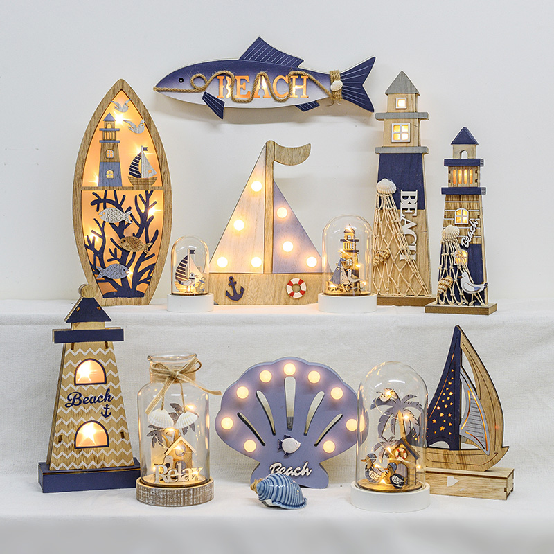 Wooden Martime Decoraiton With LED