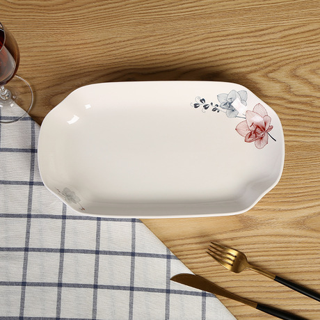 ceramic rectangle plate porcelain fish plate