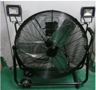220-240v 24" Industrial mobile cage fan with LED worklights