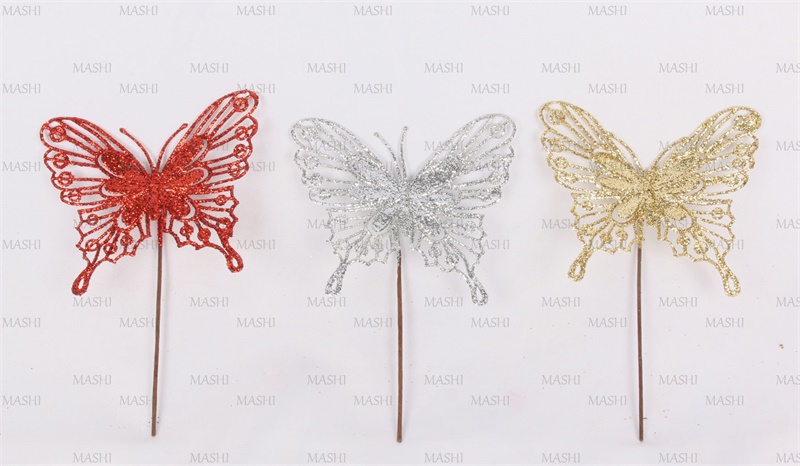 Xmas Branch With Glitter Butterfly