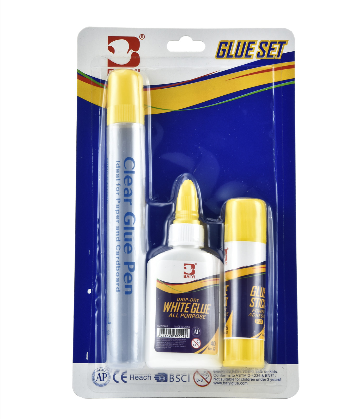 50g liquid glue 40g white glue 15g glue stick glue set