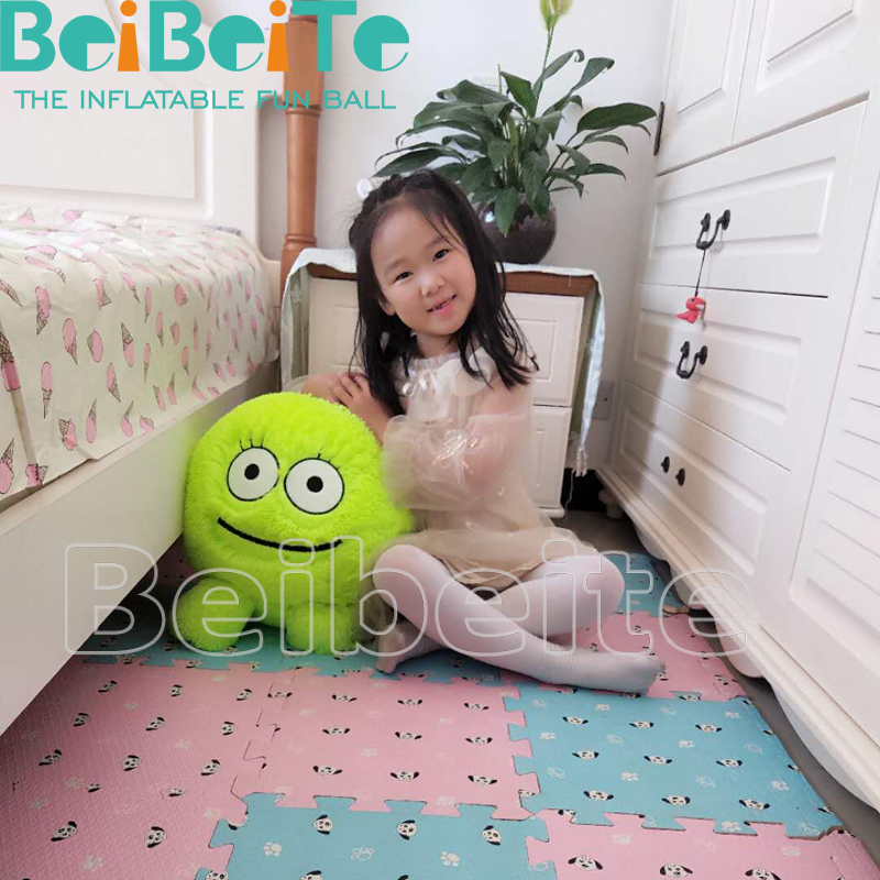 Inflatable plush fabric cover toy ball - New Neon Fluffy Ball