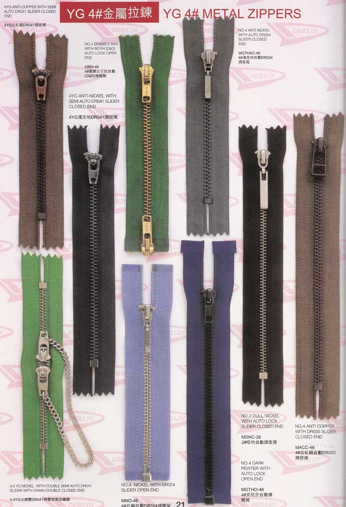 metal zipper