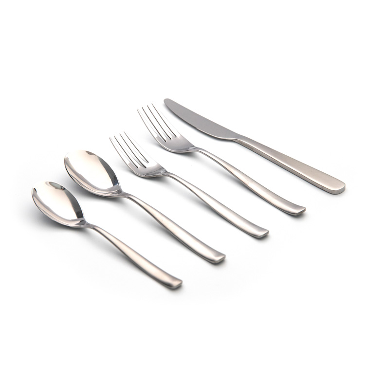 Bulk eco friendly 18 0 silver and gold plated matte stainless steel flatware sets wholesale custom for wedding event