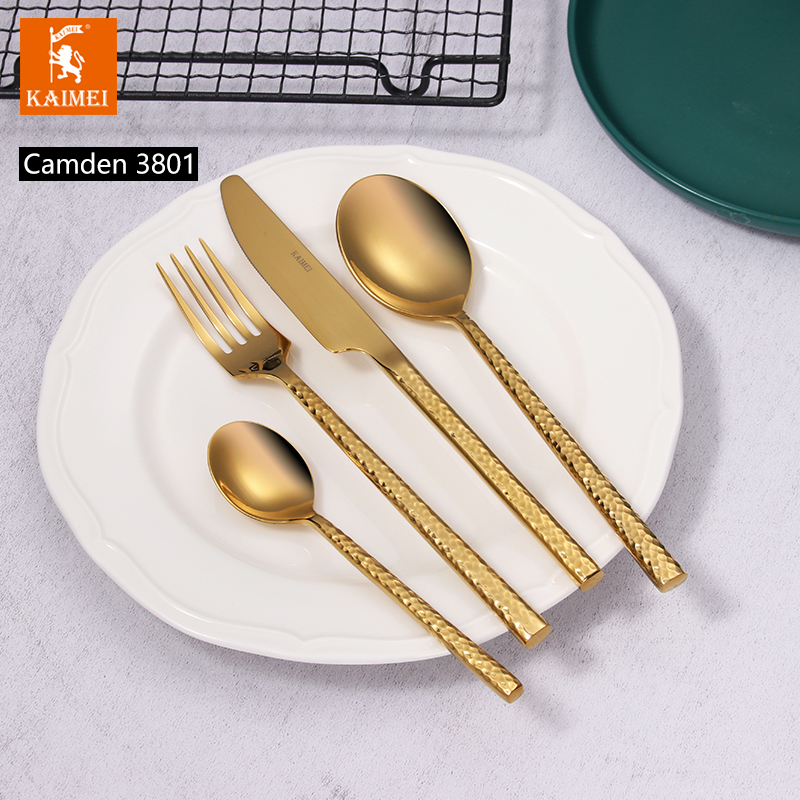 High Quality Stainless Steel Cutlery Set Stainless Steel Flatware Tableware Wholesale For Restaurant Hotel—Camden gold PVD（3801）