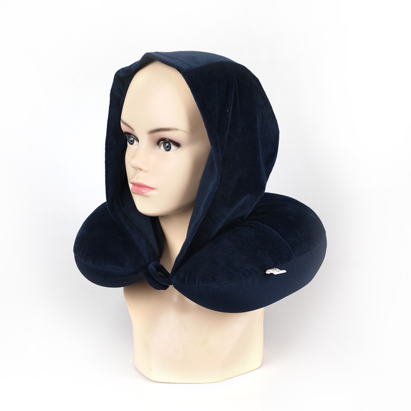 Hoodie microbeads U shape neck pillow