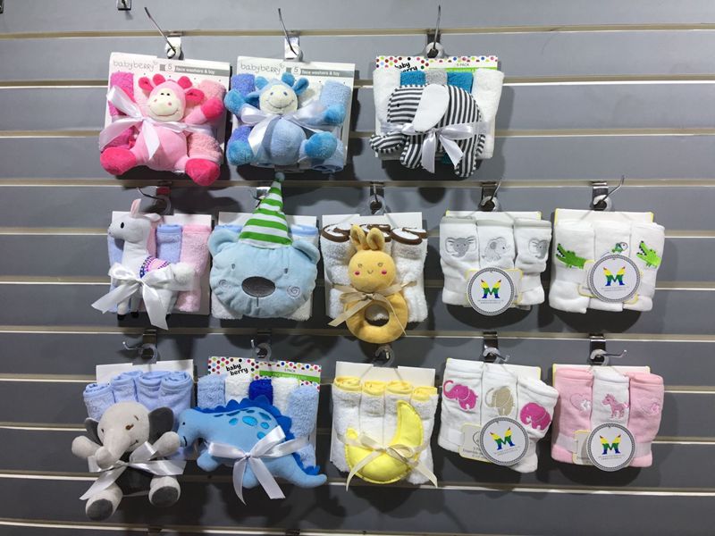 cotton terry face towel packed with toy
