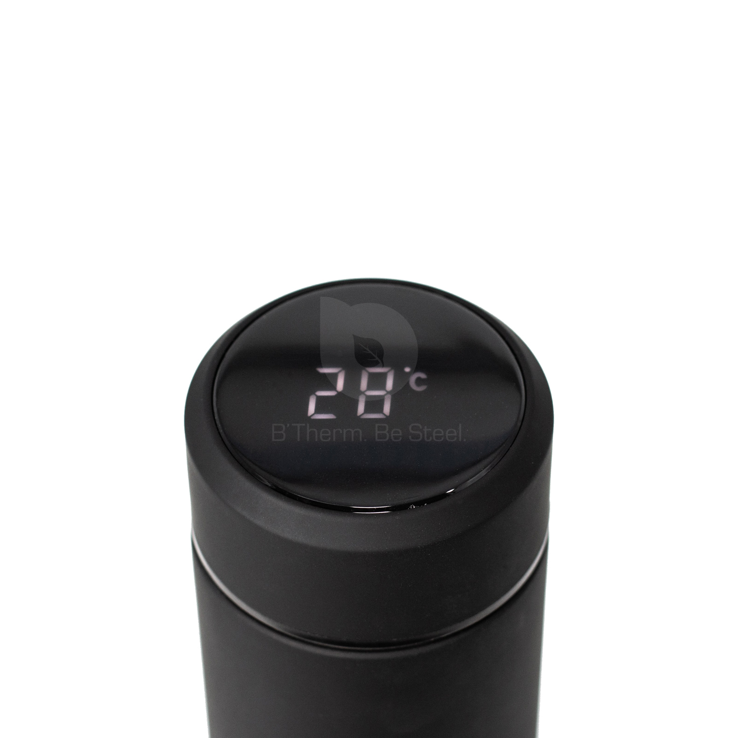 Stainless Steel Vacuum Insulated Water Bottle with Temperature Control Sensor 450 ml 15 oz Black