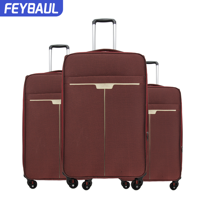 Not Easily Deformed Red New Style Fabric Travel Women Men Suitcase Bags Luggage 20 24 28 Inch