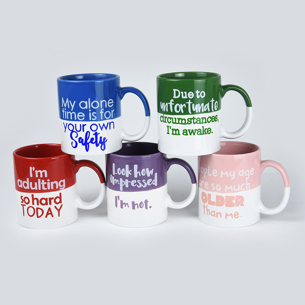 12OZ Stoneware Can-Shape Coffee Mug with Printing