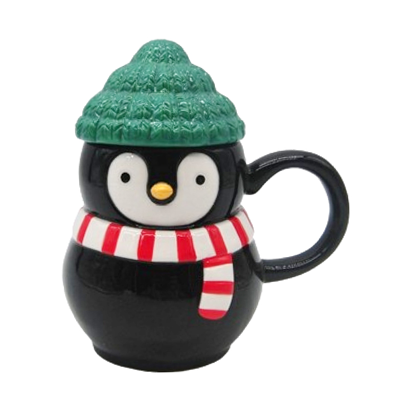 10 oz penguin mug with lid