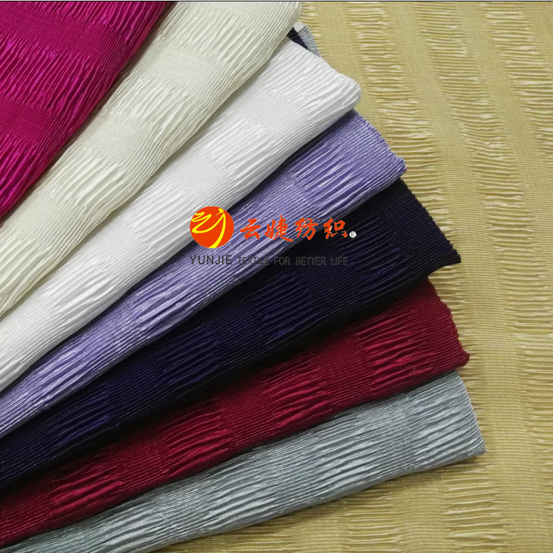 Crinkled Satin Fabric/Crinkled Polyester Satin