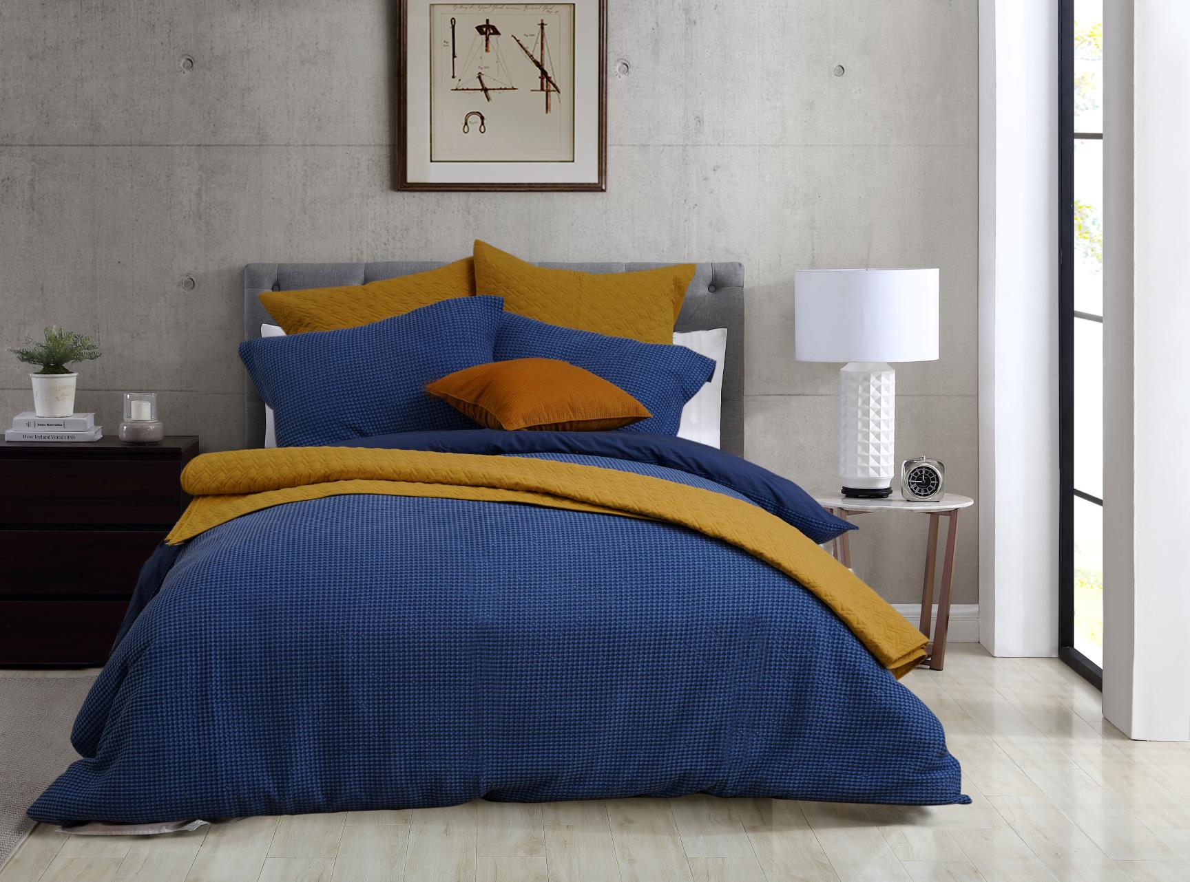 Washed waffle duvet set comforter set