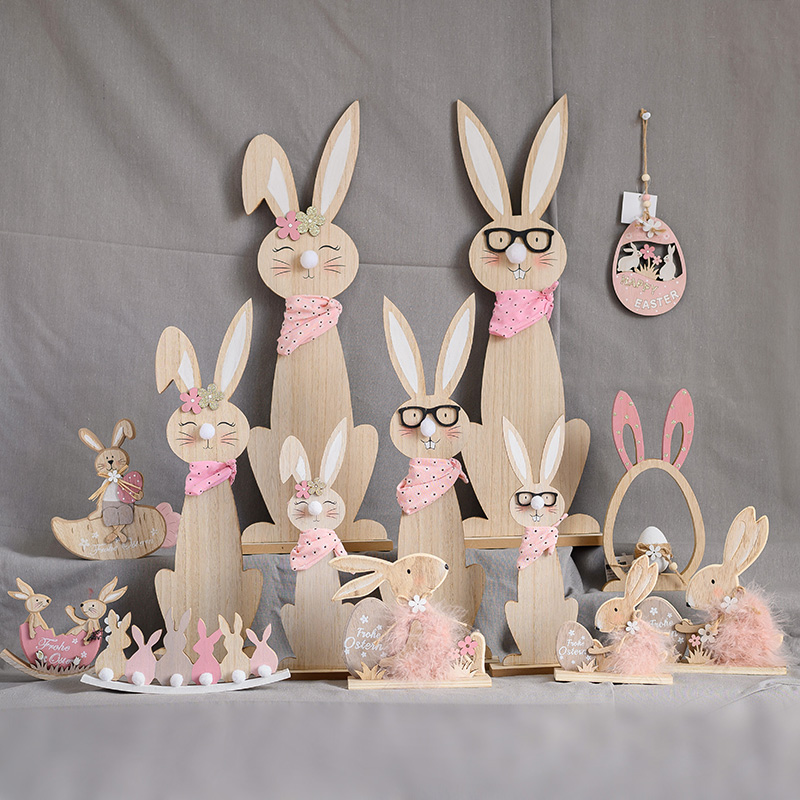 Wooden Easter Decoration, Pink