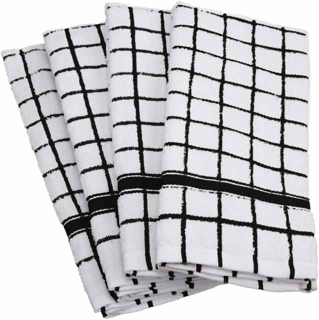 Terry check kitchen towels