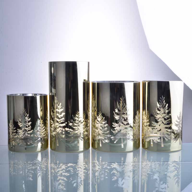 Golden Christmas tree candlestick stand/candle holder