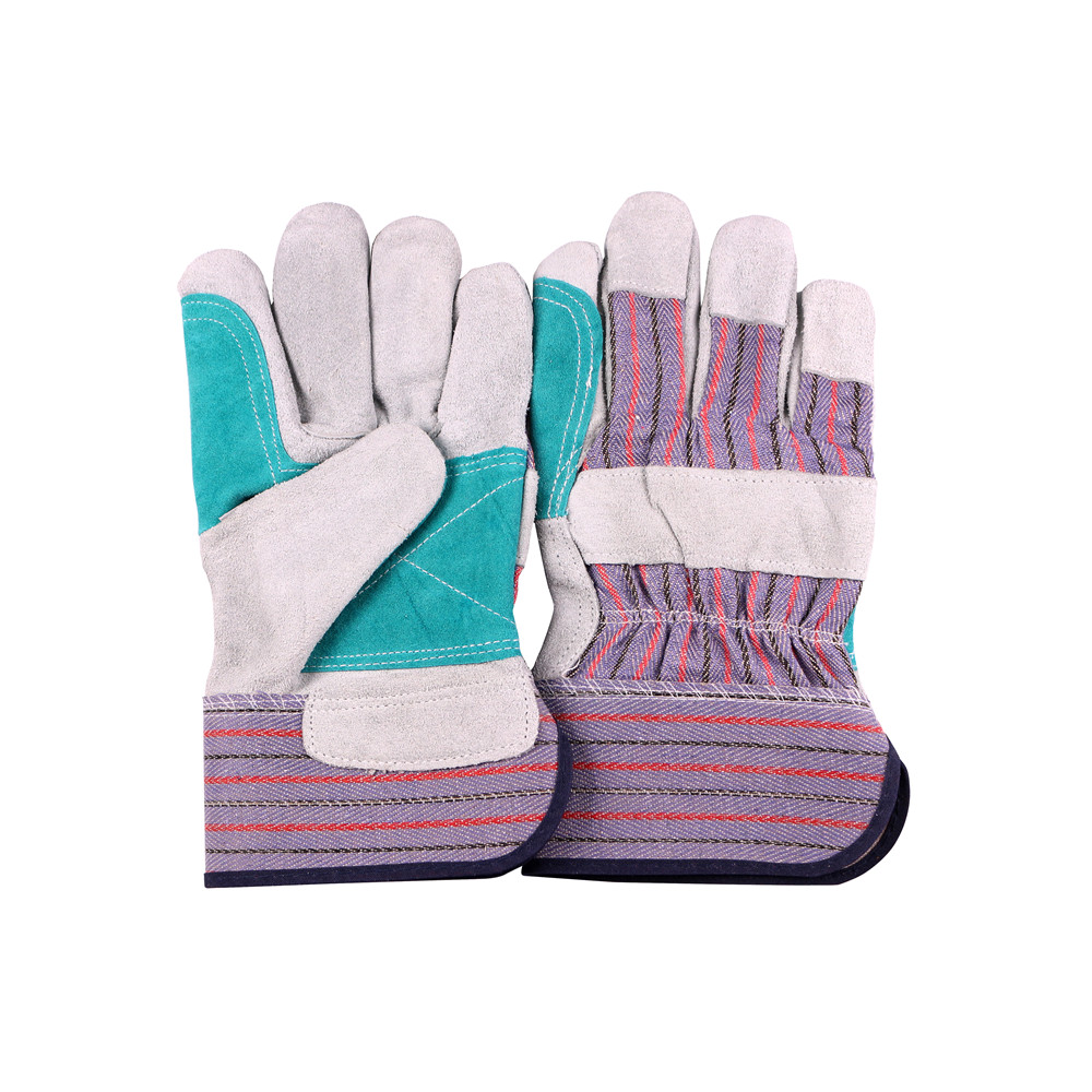10.5‘’cow split leather double palm gloves