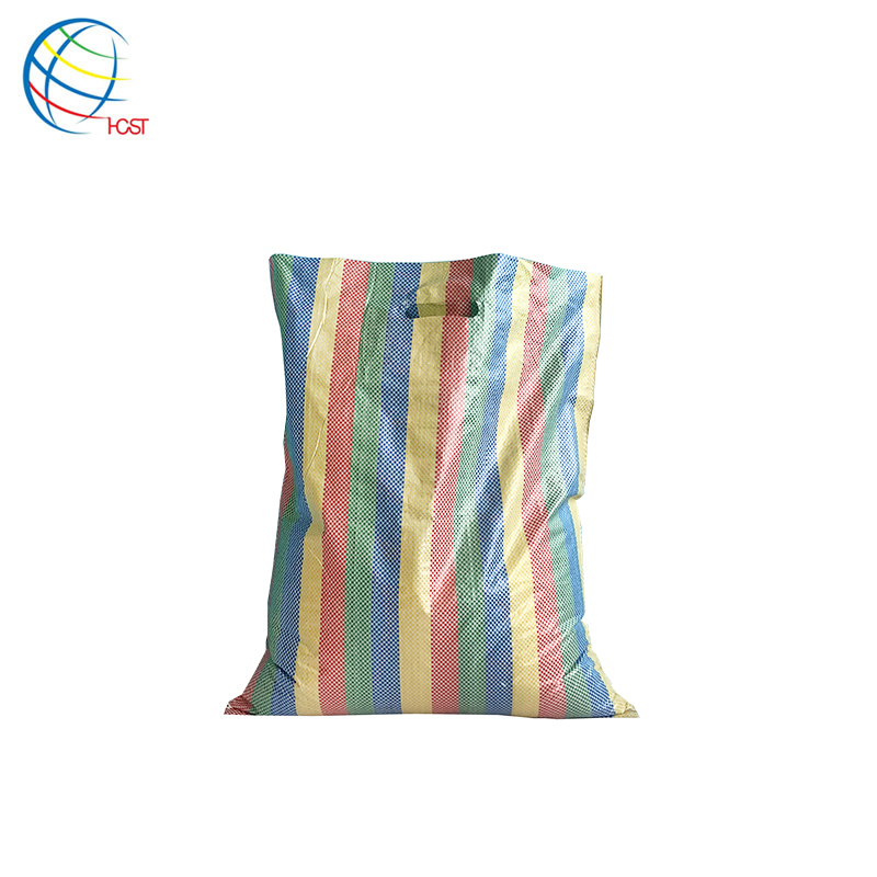 cheap foldable reusable colorful pp woven shopping punch handle bag with custom logo